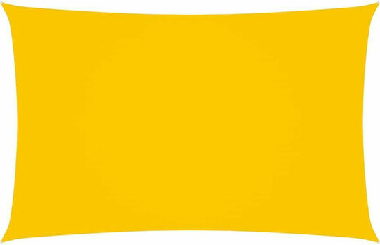 vidaXL Rectangular Shade Sail Yellow With Hoop & with PU Coating 4x7m Rectangle made of Oxford fabric