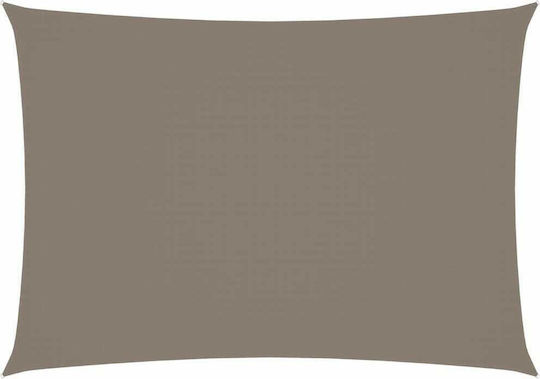 vidaXL Rectangular Shade Sail Brown With Hoop & with PU Coating 2x4.5m Rectangle made of Oxford fabric