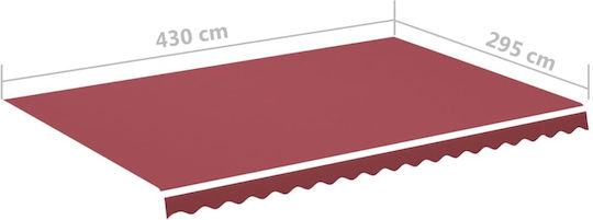 vidaXL Replacement Awning Burgundy with PU Coating 3x4.5m