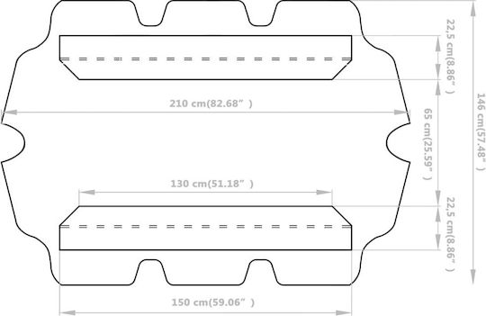 vidaXL Überdachung für Wiege Schwarz mit PVC-Beschichtung 1.46x2.10m