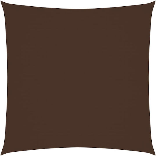 vidaXL Square Shade Sail Brown With Hoop & with PU Coating 3x3m
