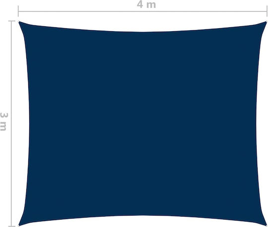 vidaXL Rectangular Shade Sail Blue with PU Coating 3x4m Rectangle made of Oxford fabric