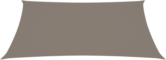 vidaXL Rectangular Shade Sail Brown With Hoop & with PU Coating 2x4m Rectangle made of Oxford fabric