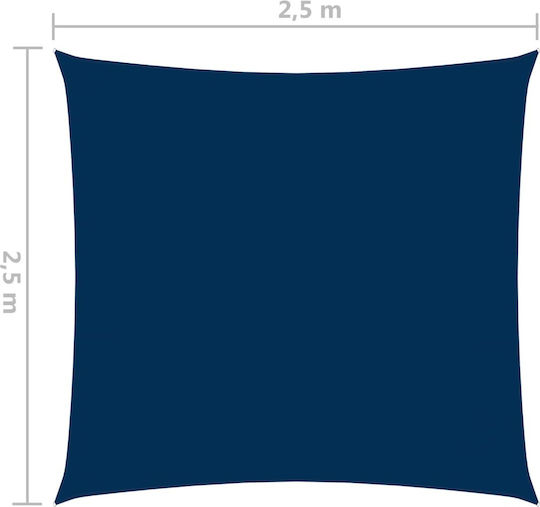 vidaXL Platz Sonnensegel Blau Mit Hoop & mit PU-Beschichtung 2.5x2.5m Quadratisch, aus Oxford-Gewebe