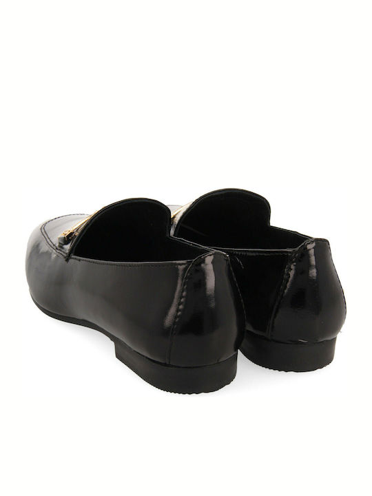 Patent Leather Women's Loafers in Black Color