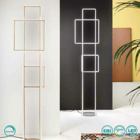 Ondaluce LED Φωτιστικό Δαπέδου Υ166xΜ37.5εκ. με Θερμό Λευκό Φως Ασημί