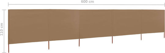 vidaXL Fabric Fence Panel in Brown Color 80cm x 6.0m