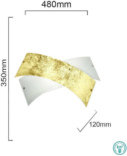 Ondaluce Pl.Flake/Md-Fo Deckenleuchte 48cm Gold mit Fassung E27
