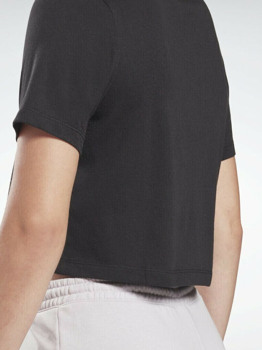 Identity Women's Athletic Crop Top Short Sleeve Black