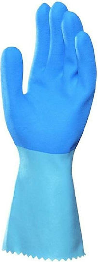 Mapa Waterproof Gloves for Work Blue Latex/Cotton 1pcs