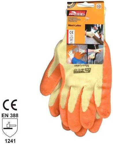 Maco Arbeitshandschuhe Kältebeständig Orange Latex/Baumwolle mit Anti-Rutsch-Handfläche 1Stück