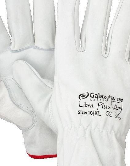 Galaxy Safety Solutions Libra Plus Gloves for Work Driver White Leather 1pcs