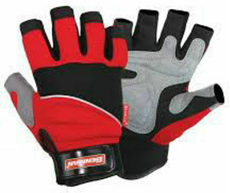 Benman Fingerless Ultimate Gloves for Work Red 1pcs