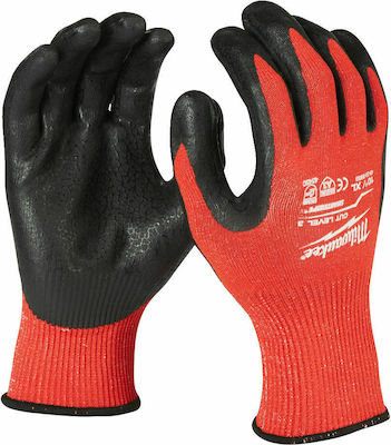 Milwaukee Gloves for Work Red Nitrile for Cutting Protection Level 1