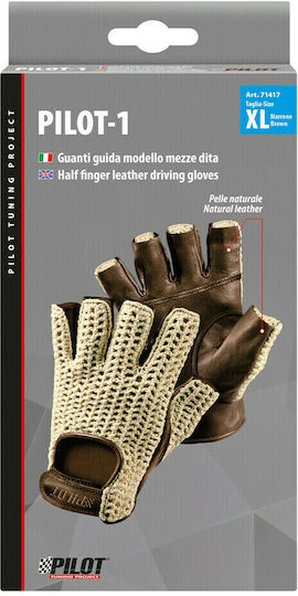 Lampa Gloves for Work Driver Brown Leather Guide Half 1pcs