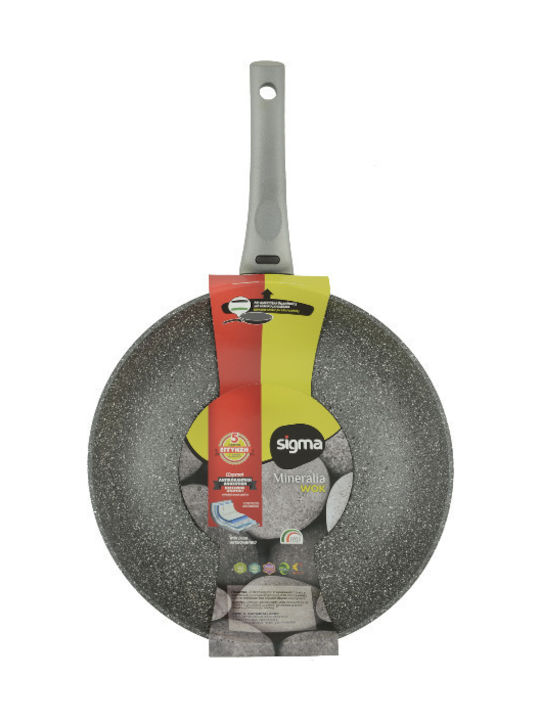AMT Gastroguss Μineralia Wok aus Aluminium mit Steinbeschichtung 28cm