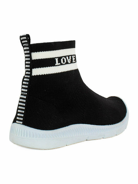 Kinder Sneakers Hoch Slip-on Schwarz