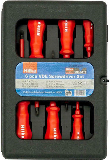 Hilka Set 6 Electrician VDE 1000V Screwdrivers