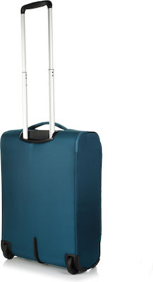 American Tourister Crosstrack Upright Cabin Travel Suitcase Fabric Blue with 4 Wheels Height 55cm.