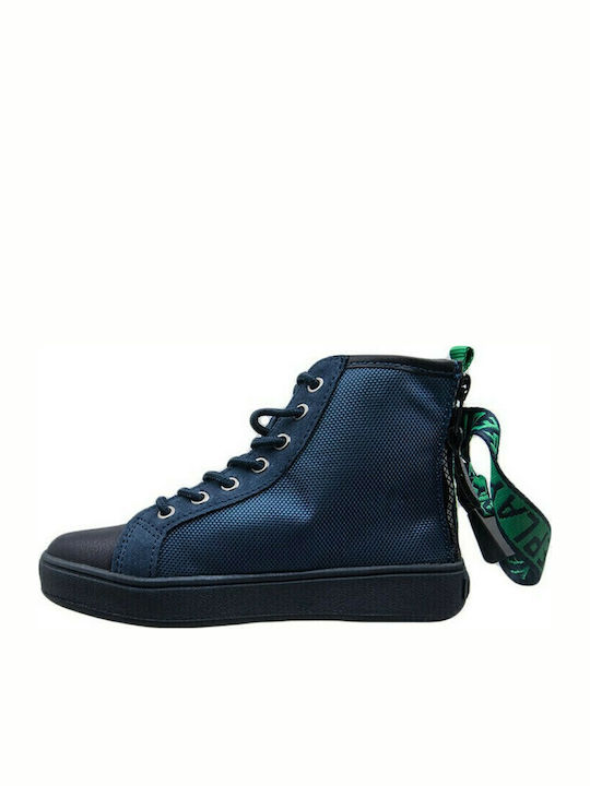 Jacob Παιδικά Sneakers High με Σκρατς Μπλε