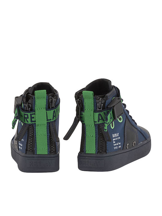 Jacob Παιδικά Sneakers High με Σκρατς Μπλε