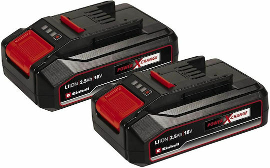 Einhell Σετ 2 Μπαταριών Εργαλείου Λιθίου 18V με Χωρητικότητα 2.5Ah Power X-Change