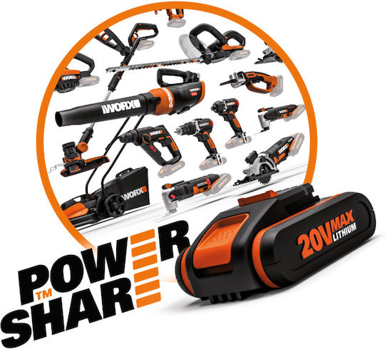 Worx Μπαταρία Εργαλείου Λιθίου 20V με Χωρητικότητα 2Ah PowerShare
