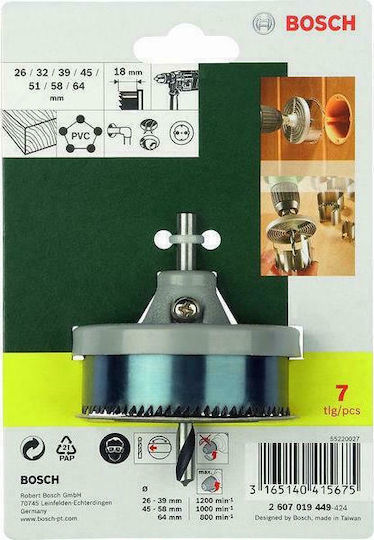 Bosch Σετ Ποτηροπρίονα με Διάμετρο από 60mm έως 92mm για Ξύλο