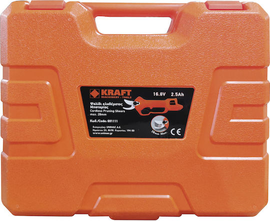 Kraft Baumschere Batterie Bürstenlos 16.8V 2x4.5Ah mit Maximalem Schnittdurchmesser 32mm im Transportkoffer