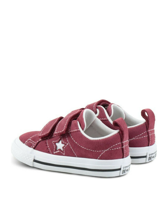 One Star ALL STAR Adidași Copii Cu Închidere Hoop & Loop Burgundia