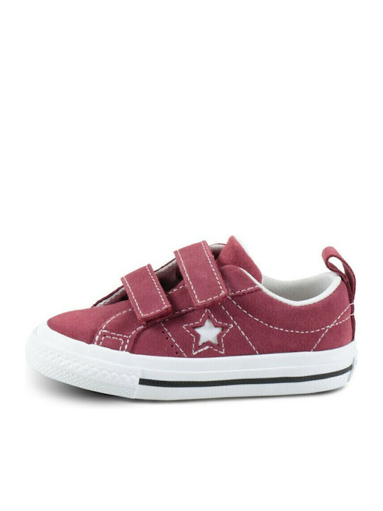 One Star ALL STAR Adidași Copii Cu Închidere Hoop & Loop Burgundia