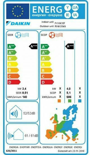 Daikin FVXM35A / RXM35R Επαγγελματικό Κλιματιστικό Inverter Δαπέδου 11604 BTU με Ψυκτικό Υγρό R32