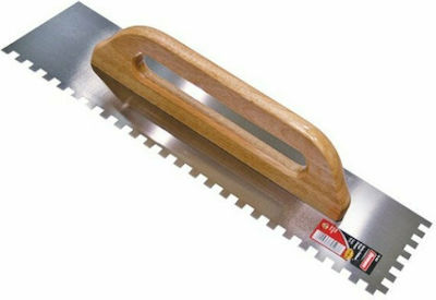 Benman Tile Spatula Inox Serrated 480x130mm with Wooden Handle Tooth 12x12mm 70943