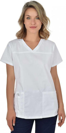 B-Well Lisa Women's White Medical Jacket Cotton and Polyester