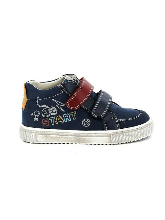 Παιδικά Sneakers High Ανατομικά με Σκρατς Μπλε