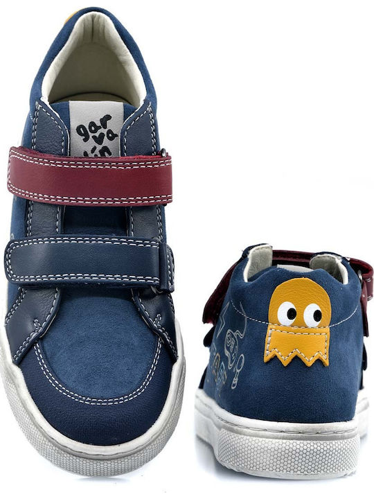 Παιδικά Sneakers High Ανατομικά με Σκρατς Μπλε