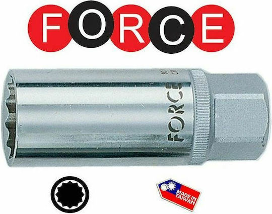 Force Μαγνητικό Καρυδάκι Πολύσφηνο Μακρύ με Καρέ Υποδοχής 1/2" Διάμετρος 16mm για Μπουζί