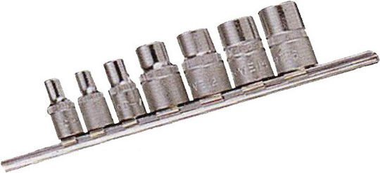 Force Καρυδάκια Torx με Καρέ Υποδοχής 1/4", 3/8" Σετ 7τμχ