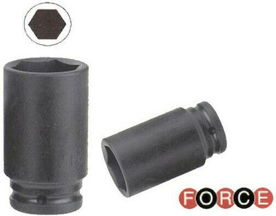 Force Socket Pneumatic Hex Long with Square Drive 3/4" Diameter 27mm