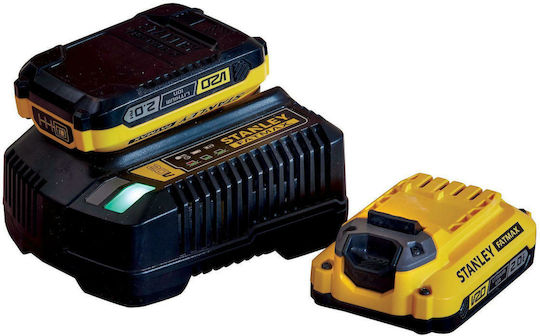 Stanley Set 2 Tool Batteries Lithium 18V Capacity 2Ah with Charger Fatmax