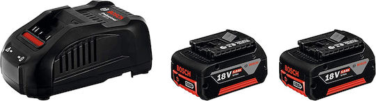 Bosch Set 2 Baterii Unelte Litiu 18V Capacitate 5Ah cu Încărcător GAL 1880 CV
