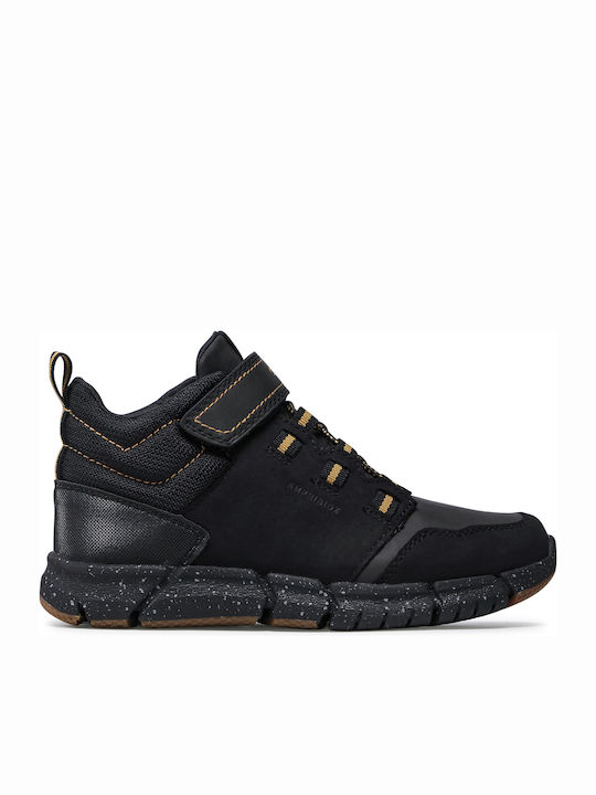 Flexyper ABX Παιδικά Sneakers High Ανατομικά με Σκρατς Μαύρα