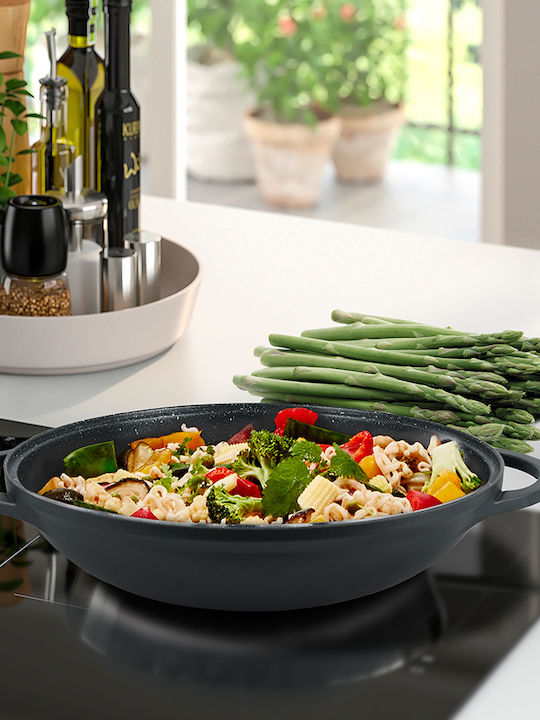 Maestro Wok Cu capac din Aluminiu cu Strat de Piatră 32cm