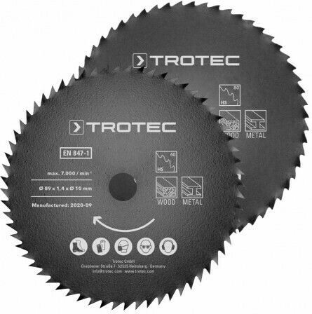 Trotec Set Lame Circular Saw 1 HSS Disc de tăiere Lemn 89mm 2buc