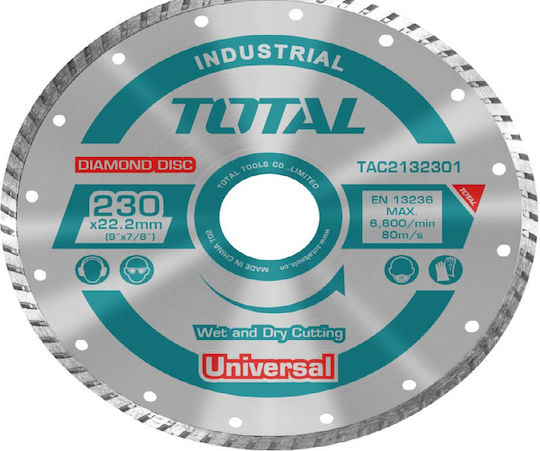 Total Diamond Cutting Disc Universal Turbo 230mm Cutting Disc Construction Materials Hole Diameter 230mm 1pcs