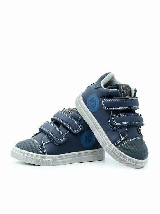 Pedro 135 Παιδικά Sneakers High Ανατομικά με Σκρατς Navy Μπλε