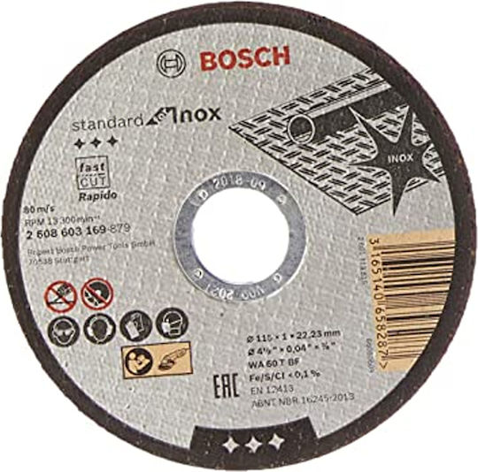 Bosch Schneidscheibe Metall mit 60 Zähnen 115mm 25Stück