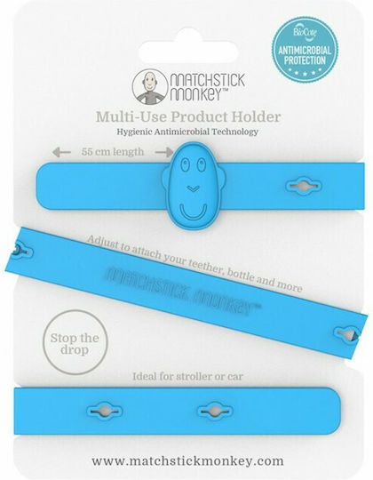 Matchstick Monkey Ribbon Pacifier made of Silicone Light Blue