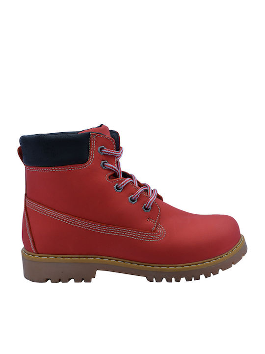 Adam's Shoes Leather Women's Ankle Boots Red