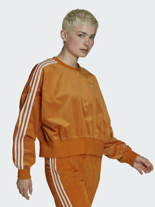 Adidas Classics Γυναικείο Βελουτέ Φούτερ Focus Orange